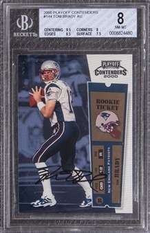 2000 Playoff Contenders #144 Tom Brady Signed Rookie Card – BGS NM-MT 8/BGS 10
